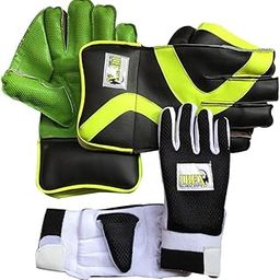 JetFire Ibex Practice Wicket Keeping Gloves Combo with Black Inner Gloves Wicket Keeping Gloves (Men, Green, Black)-image-41