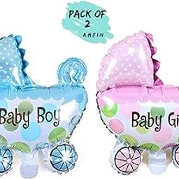 AMFIN® 27 inch Baby Shower Pram Foil Balloons/Cradle Shape Foil Balloon/Baby Shower Decoration Material (Pack of 2)-11
