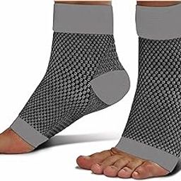 Compression Socks Open Toe | Nano Socks Unisex Neuropathy | Ecosync | Bamboo Cotton Compression Socks Women | Grey | Plantar Fasciitis | Arch Support | Foot & Ankle Swelling | Heel Pain | Injury Recovery-6
