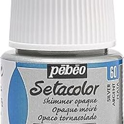 Pebeo Setacolor Opaque Fabric Paint 45-Milliliter Bottle, Shimmer Silver-23