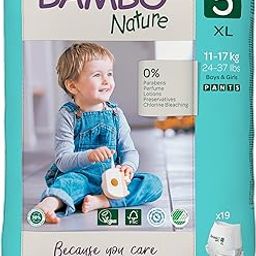 Bambo Nature Premium Baby Diapers - Pants Style, XL, 19 Count - Super Absorbent Toilet Training Pull Ups with Wetness Indicator for Kids from 10-20 Months-image-76