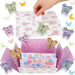Butterfly Explosion Gift Box, Flying Butterfly Surprise Gift Box, Surprise Flying Butterfly Box, DIY Exploding Surprise Gift for Birthdays, Wedding, Mother's Day, Anniversaries, 7.9x7.9x5.1in-image-18
