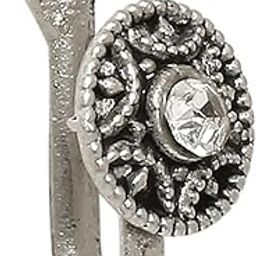 Jewellery Oxidised Silver Stones & Pearls Ethnic Traditional NoseRing/Nose Pin For Women & Girls Stylish Latest-picture-18