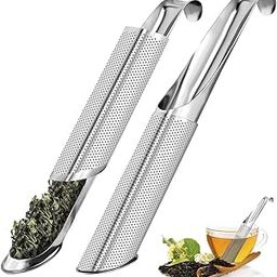 Supvox® 2Pcs Tea Infuser 304 Stainless Steel Tea Infuser Tea Strainer with Hook Tea Filter for Loose Tea, Chamomile, Green Tea Loose Leaves Fine Mesh Strainer for Teapots, Cups, Mugs, 14cm-picture-29