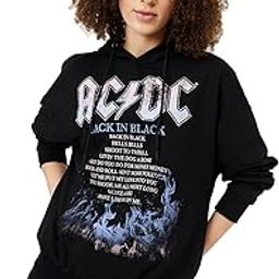 Women AC/DC Print Hooded Sweatshirt-image-28