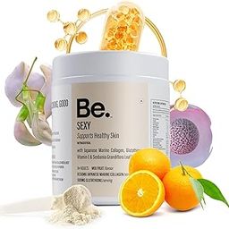 Be. Japanese Marine Collagen (Type I & III) for Healthy Skin for Men & Women Boost, Reducing Fine Lines & Improving Texture, with ingredients of Glutathione, Vitamin E, & Sesbania Grandiflora Leaf Extract | Mix Fruit Flavour | 300gm Powder-12