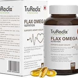 Truradix Flax Omega Nutrition 500 Mg | Purified & Enriched Cold Pressed Flaxseed Oil (Pack of 60 Soft Gels)-image-4