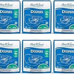 AroKleen 2X Dual Core Overnight 60 Count Adult Diapers Tape Style | Large (L) | Waist Size 101-150 Cm (40"- 59") | 16 hr Absorption Protection | Unisex | Leak Proof | Wetness Indicator- Pack of 6-image-64