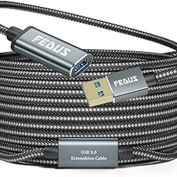 FEDUS USB 3.0 Extension Cable 32.8FT, Active USB Cable Extender Built-in Signal Booster Nylon Braided USB 3.0 Type A Male to USB A Female Extension Cord for Printer, TV, PlayStation, Xbox, Hard Drive-image-81