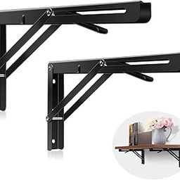 Dhaval Folding Shelf Brackets 16 Inch (40CM), Heavy Duty Stainless Steel Wall Mounted Collapsible Bracket for Table, Workbench, DIY Foldable Shelf Hinges, Space Saving Load 330lb – 1 Pair (Black)-image-77