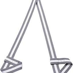 UJEAVETTE Cotton Yoga Mat Strap Pilates Mat Carrier Fitness Stretchy Loop Grey White-image-80