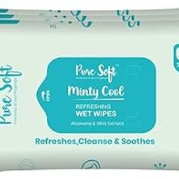 Pure Soft Minty Cool Refreshing Wet Wipes 25N Each - Pack of 3 | Wet Wipes for Face with Aloe Vera Extract & Peppermint Oil | Makeup Remover Wipes | Hydrating, Refreshing, Soothing | Paraben & Alcohol Free-image-65