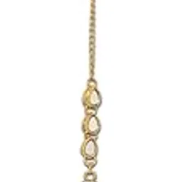 accessher Gold Plated Traditional Chandbali Style Maangtika with Handcut Mirrors and Dangling Beads | Gifting for Karwachauth |-picture-13