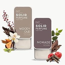 EM5™ Combo Pack of Alcohol Free Solid Perfumes | Woody Oud & Nomade for Men & Women | Non-Greasy Cologne | Strong & Lasting Fragrance | Gifting Pack for Him & Her-5