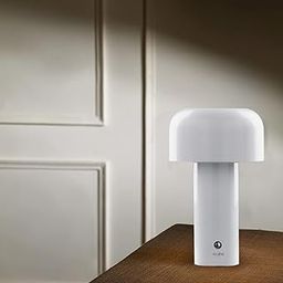 Rosha Enoki Wireless Metal LED Table Lamps | Upto 10-12 Hrs 1800 mAh Rechargeable Batteries | Touch Dimmer Control | 3 Level Brightness (White)-image-6