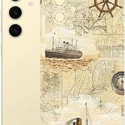AtOdds - Samsung Galaxy S24 (5G) - Mobile Back Skin Sticker - Lamination - Back Screen Guard Protector Film Wrap (Coverage - Back+Camera+Sides) (Design - Pirate Map)-image-32