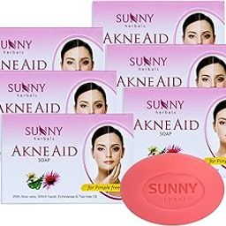 Sunny Akne Aid Soap with Witch Hazel, Tea Tree Oil, Echinacea & Aloe Vera | Removes Excess Oil & Reduces Skin Infections | Rejuvenates & Acne-Free | 75 gm (Pack of 6)-image-30
