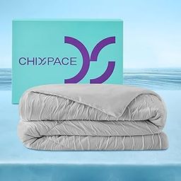 ChiXpace Cooling Comforter King/Cal King Size - Lightweight Summer Comforter for Hot Sleepers and Night Sweats, Q-Max 0.4 with Japanese Arc-Chill Cold Tech Fabric, Cooling Blanket Grey-image-4