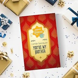 GIFT MY PASSION Happy Rakhi I Smile Because You'Re My Brother Greeting Card-image-46