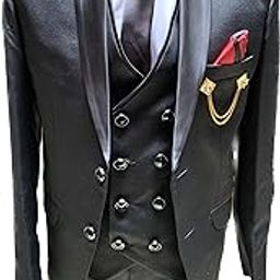 Black Coat Pant 3pc Single Breasted Suit-image-38