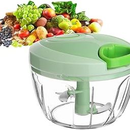 Vegetable Chopper Manual Food Chopper with Container, Hand Pull String Veggie Cutter for Salad Garlic Nut Onion-24