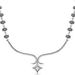 18k (750) White Gold and Diamond Necklace for Women-image-23