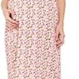 Women's Rayon Printed Maternity Short Night Dress- White-1