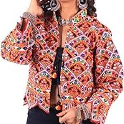 Ethnic Jacket for Women Waist Coat Stylish Cotton Handmade Navratri Traditional Rajasthani Embroidered Mirror Work Gujarati Kutchi Koti-image-89