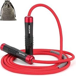Weighted Jump Rope - Premium Heavy Jump Ropes with Adjustable Extra Thick Cable, Aluminum Silicone Grips Handles, High-Speed Ball Bearings Professional Skipping Rope for Crossfit MMA Cardio & Workouts-image-58