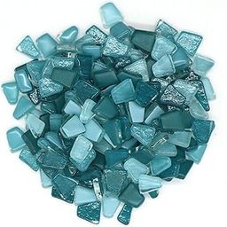 Sweven Art Mosaic Tiles, Irregular Trapezoids 10-12mm Size, 4mm Thick, Textured Effect Tiles Aqua Shades (Pack of 200Gms)-image-20