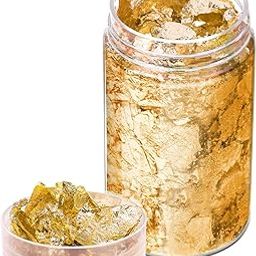 Gold Flakes for Resin, Paxcoo Gold Foil for Nails, Gold Foil Flakes Imitation Gold Leaf for Jewelry Resin, Nails and Jewelry Making, 5 Grams-image-7