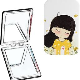 Compact Makeup Mirror Vanity for Women, Men & Girls, Multicolored Elegant Round Travel Cosmetic Mirrors for Pocket, Portable Small Magnifying Handheld Mirror Rectangular-63