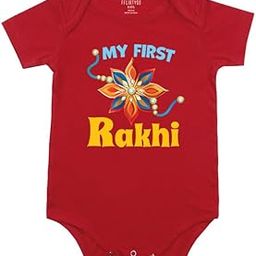 Rakhi Romper | Baby Wear Cotton Romper with Envelop Neck | Sleepsuit Half Sleeve Outfit Onesie | Unisex Baby Bodysuit for Boys and Girls (0-18 Months)-image-18