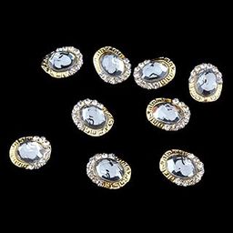 LOOM TREE® 10 Pieces Nail Art Tips 3D Rhinestone Glitter Jewelry Decoration Gold Oval Jewelry Rhinestones 9#| Nail Care, Manicure & Pedicure | Nail Art Accessories-image-22
