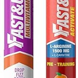 Fast&Up Activate- Caffeine Free Pre-training Drink- 1500 mg- 20 Effervescent Tablets & Vitalize - Immunity Essential Multivitamin (20 Effervescent Tablets - Orange Flavor)-image-29