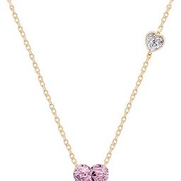 Love Heart Shape With Pink & White Diam Pendant Necklace for Girls And Women with Extendable Chain-image-91
