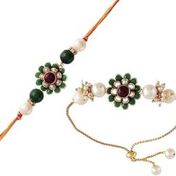 Unisex Adult Rakhi Pearl Set Of 2 Rakhis Family Combo 2 Bhaiya | Bhaiya Bhabhi Lumba Rakhi Wristband Rakhi For Brother | Rakhi For Bhaiya Bhabhi-image-92
