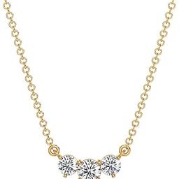 Triple Solitaire Diamond Necklace-image-2