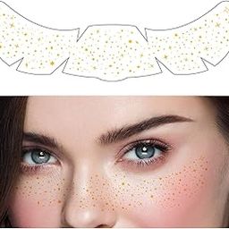 New Premium Golden Face Makeup Glitter Sparkle Patches Temporary Tattoo Sticker Freckles Women Girls Glittery Dust Waterproof Fashion Accessories moon Star Heart Butterfly Stickers Sparkle Stars Face Temporary Tattoo, Gold Glitter Facial Stickers, Festival Makeup Decals FS-002-image-15