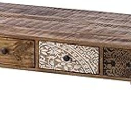 The Attic Mans Coffee Table|Coffee Table for Living Room|Solid Wood Centre Table|Ant. Honey Matte Finish-picture-17