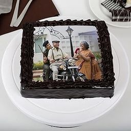 Fnp Tasty Truffle Rich Chocolate Photo Cake For Dad Half Kg Eggless-image-8