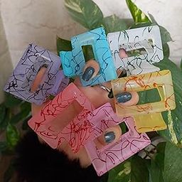 Hair Clature for Women & Girls, Cute Colorfull Lining Print, Multicolor, Pack of 6-image-28