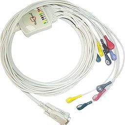 10 Lead ECG Cable Compatible with Nasan 15 pin snap type-44