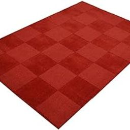 Handmade Low Cut Box Carpet (120x170) RED Wool/Viscose (4x6) Hand Tufted Modern Carpet-26