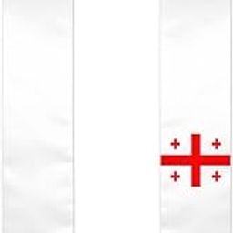 Georgia Flag Georgian Cool Graduation Shawl Sash Stole Wraps Scraf For International Study Pride Women Men-image-99