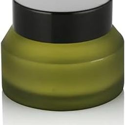 JARBAZAAR [ SET OF 6 PCS ] 50 gm green frosted glass cosmetic jar, slant design-5
