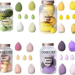 COSLUXE Makeup Sponge Set Beauty Blender with Egg Case, Soft Sponge For Liquid Foundation, Creams, and Powders Latex Free Wet and Dry Makeup Multicolors, 4 Big + 3 Mini -7 Pcs set-image-70