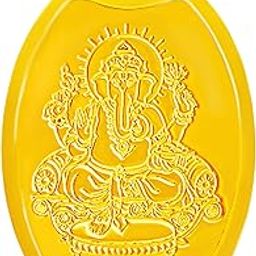 Swarnavarsham 24K (999) Yellow Gold Oval Ganesha Pendant 5 Gram-image-38