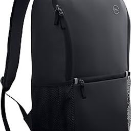 Dell 15" EcoLoop Essential Backpack-Black (CP3724), 20L Capacity, Water Bottle Holder, Water Resistant, Zippered Front Pocket, Reflective Elements, Foam Padded Laptop Compartment-Part Code: 460-BCTS-38