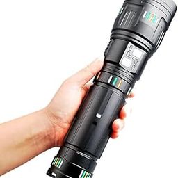 Happiest Minds Techno Rechargeable Zoomable Aluminum LED Flashlight High Power Tactical Torch for Long Range Camping Strong Light Flasher-image-71